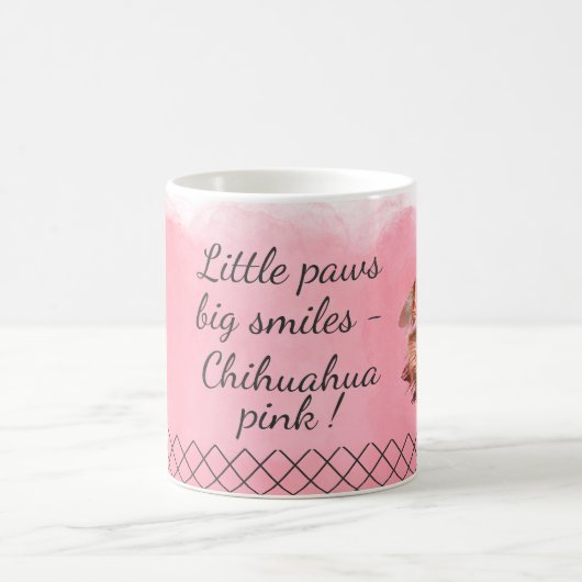 Pastel Pink Chihuahua - Personalized Photo & Name Kaffeetasse (Mittel)