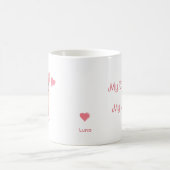 Pastel Pink Chihuahua Valentine Mug, Custom Name Kaffeetasse (Mittel)