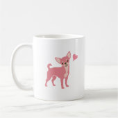 Pastel Pink Chihuahua Valentine Mug, Custom Name Kaffeetasse (Links)