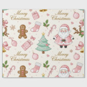 Pastel Pink Christmas Delight Geschenkpapier (Flach)
