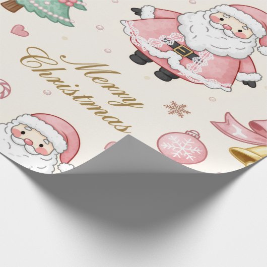 Pastel Pink Christmas Delight Geschenkpapier (Ecke)
