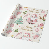 Pastel Pink Christmas Delight Geschenkpapier (Ungerollt)