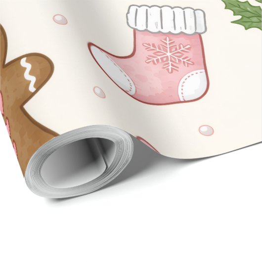 Pastel Pink Christmas Delight Geschenkpapier (Rolleneckpunkt)