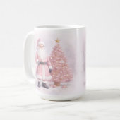 Pastel Pink Christmas Santa  Kaffeetasse (Vorderseite Links)