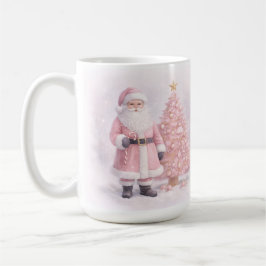 Pastel Pink Christmas Santa  Kaffeetasse