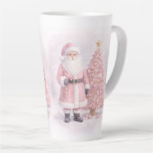 Pastel Pink Christmas Santa  Milchtasse (Rechte Ecke)