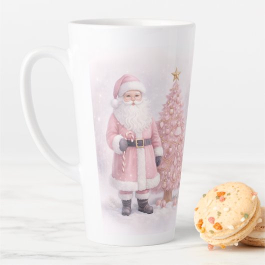 Pastel Pink Christmas Santa  Milchtasse (Beispiel)