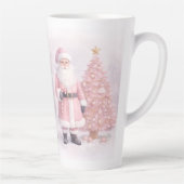 Pastel Pink Christmas Santa  Milchtasse (Rechts)