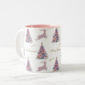 Pastel Pink Christmas Zweifarbige Tasse (Vorderseite Links)