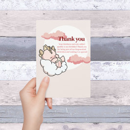 Pastel Pink Cloudy Niedliche Schlafsäugchen Baby D Dankeskarte