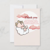 Pastel Pink Cloudy Niedliche Schlafsäugchen Baby D Dankeskarte (Vorderseite)