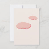 Pastel Pink Cloudy Niedliche Schlafsäugchen Baby D Dankeskarte (Rückseite)