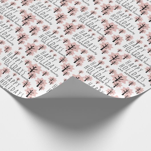 Pastel Pink Cookie Star Trees Muster Weihnachten Geschenkpapier (Ecke)