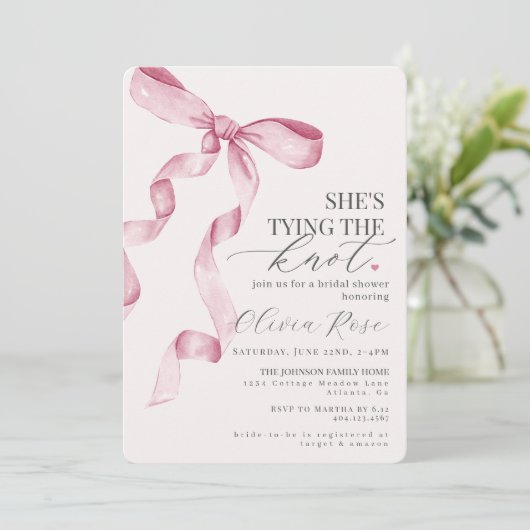 Pastel Pink Coquette Bow Brautparty laden (Stehend Vorderseite)