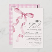 Pastel Pink Coquette Bow Brautparty laden Postkarte (Vorne/Hinten)