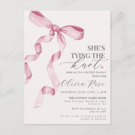 Pastel Pink Coquette Bow Brautparty laden Postkarte