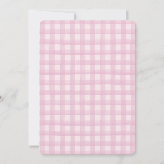 Pastel Pink Coquette Bow Girl Babydusche Einladung (Rückseite)