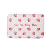 Pastel Pink Coquette Strawberry Personalisiert Badematte (Vorderseite)