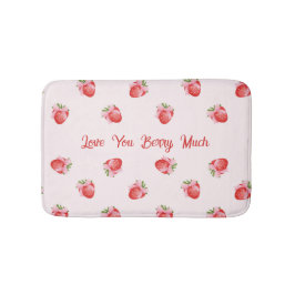 Pastel Pink Coquette Strawberry Personalisiert Badematte