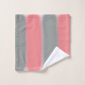 Pastel Pink Coral Grau Abstrakte Kunst Badhandtuch Set (Waschlappen)