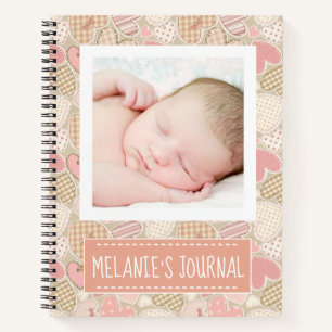 Pastel Pink Craft Hört Custom Baby Foto Notizblock