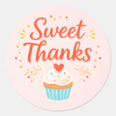 Pastel Pink Cupcake Baking Thank You Sticker (Vorderseite)