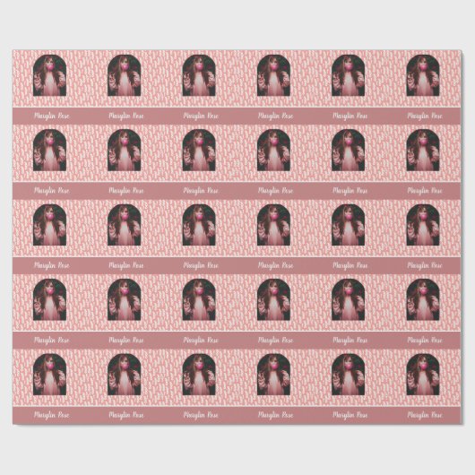 PASTEL PINK CUSTOM HALLOWEEN BOO  GESCHENKPAPIER (Flach)