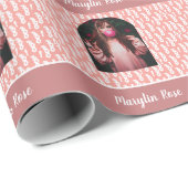 PASTEL PINK CUSTOM HALLOWEEN BOO  GESCHENKPAPIER (Rolleneckpunkt)