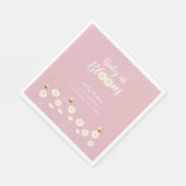 Pastel Pink Daisy Floral Baby in Blütendusche Serviette (Ecke)