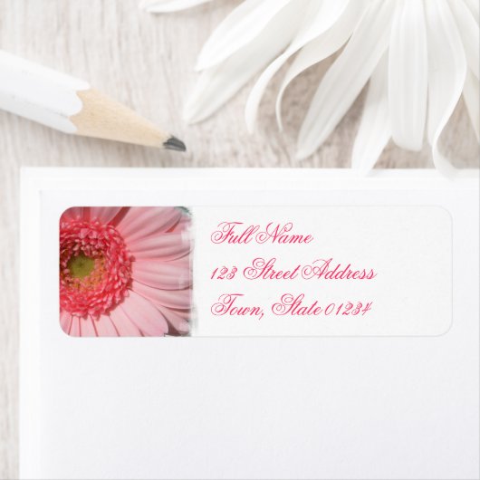 Pastel Pink Daisy Rücksendeadresse Mailing Label (Insitu)