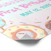 Pastel Pink Donut Geburtstag Erwachsen Party Willk Poster (Ecke)