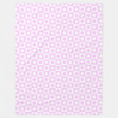 Pastel Pink Dots and Squares Pattern Fleecedecke (Vorderseite)