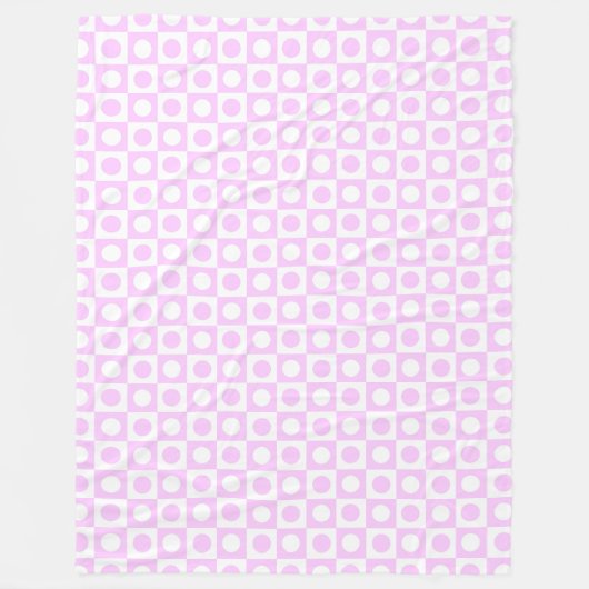 Pastel Pink Dots and Squares Pattern Fleecedecke (Vorderseite)