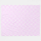 Pastel Pink Dots and Squares Pattern Fleecedecke (Vorderseite (Horizontal))