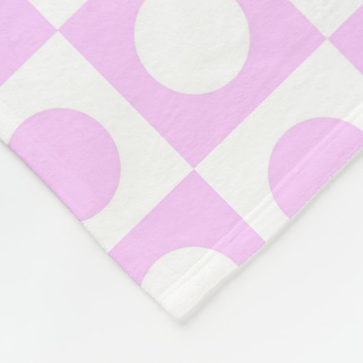 Pastel Pink Dots and Squares Pattern Fleecedecke (Ecke)