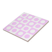 Pastel Pink Dots and Squares Pattern Fliese (Seite)