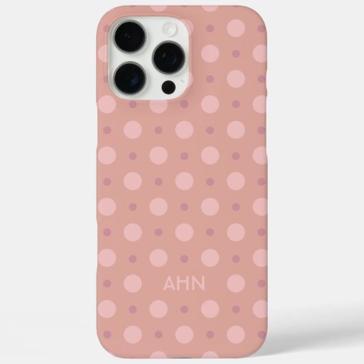 Pastel Pink Dots Pattern Custom Name Initials Case-Mate iPhone Hülle (Rückseite)