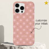 Pastel Pink Dots Pattern Custom Name Initials Case-Mate iPhone Hülle