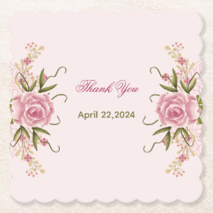 Pastel Pink Double Joint Twin Geburtstag Vielen Da Untersetzer