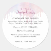 Pastel Pink Dripping Bakery Ingredient Runder Aufkleber (Vorderseite)