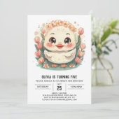 Pastel Pink Duck Birthday Einladung (Stehend Vorderseite)