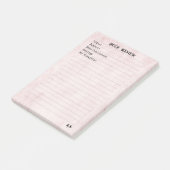 Pastel Pink Elegant Simple Monogram Book Review  Post-it Klebezettel (angewinkelt)