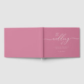 Pastel Pink Elegant Wedding Calligraphy Gästebuch (Voll)
