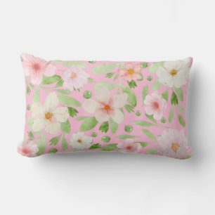 Pastel Pink Elegantes Muster Kissengewirr mit Blum Lendenkissen