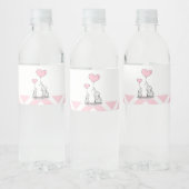 Pastel Pink Elephant Girl Babydusche Wasserflaschenetikett (Flaschen)