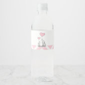 Pastel Pink Elephant Girl Babydusche Wasserflaschenetikett (Vorderseite)