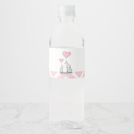 Pastel Pink Elephant Girl Babydusche Wasserflaschenetikett