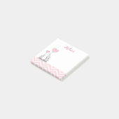 Pastel Pink Elephant Personalisiert Baby Girl Post-it Klebezettel (angewinkelt)