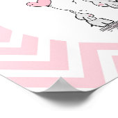 Pastel Pink Elephant Personalisiert Baby Girl Poster (Ecke)