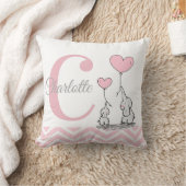 Pastel Pink Elephant Personalisiert Girl Pillow Kissen (Decke)